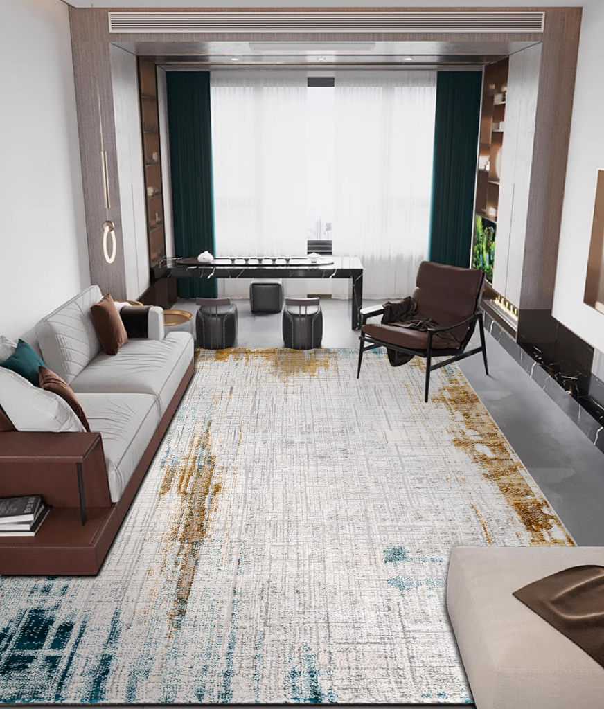 Thảm trải sàn màu loang decor phòng khách YN-PLQ10 7