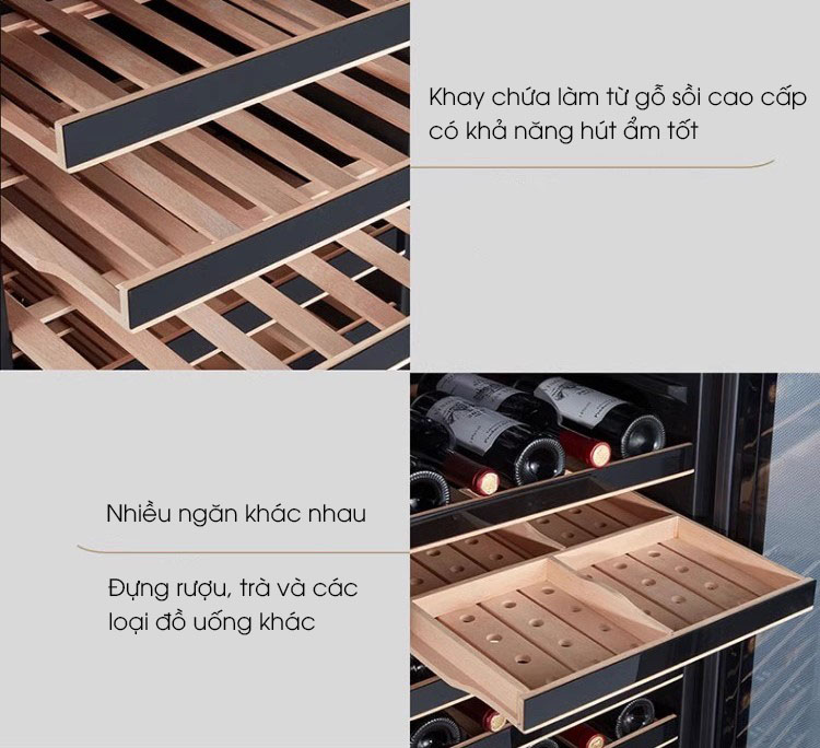 Tủ bảo quản rượu vang 168 chai Vinocave CWC-168A 6