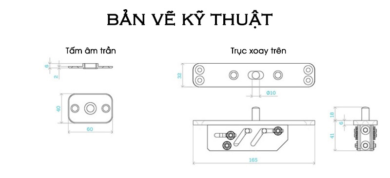 Bản lề âm sàn thép không gỉ tải trọng lớn CH7941 11