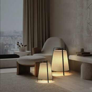 Đèn sàn bằng vải trang trí phòng ăn Wabi-sabi ZL9168