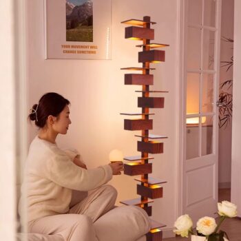Đèn sàn giả gỗ kiểu dáng sáng tạo ấn tượng HX5546