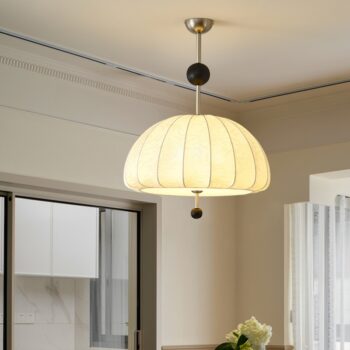 Đèn thả bằng vải hoa văn cành hoa tinh tế HX1402