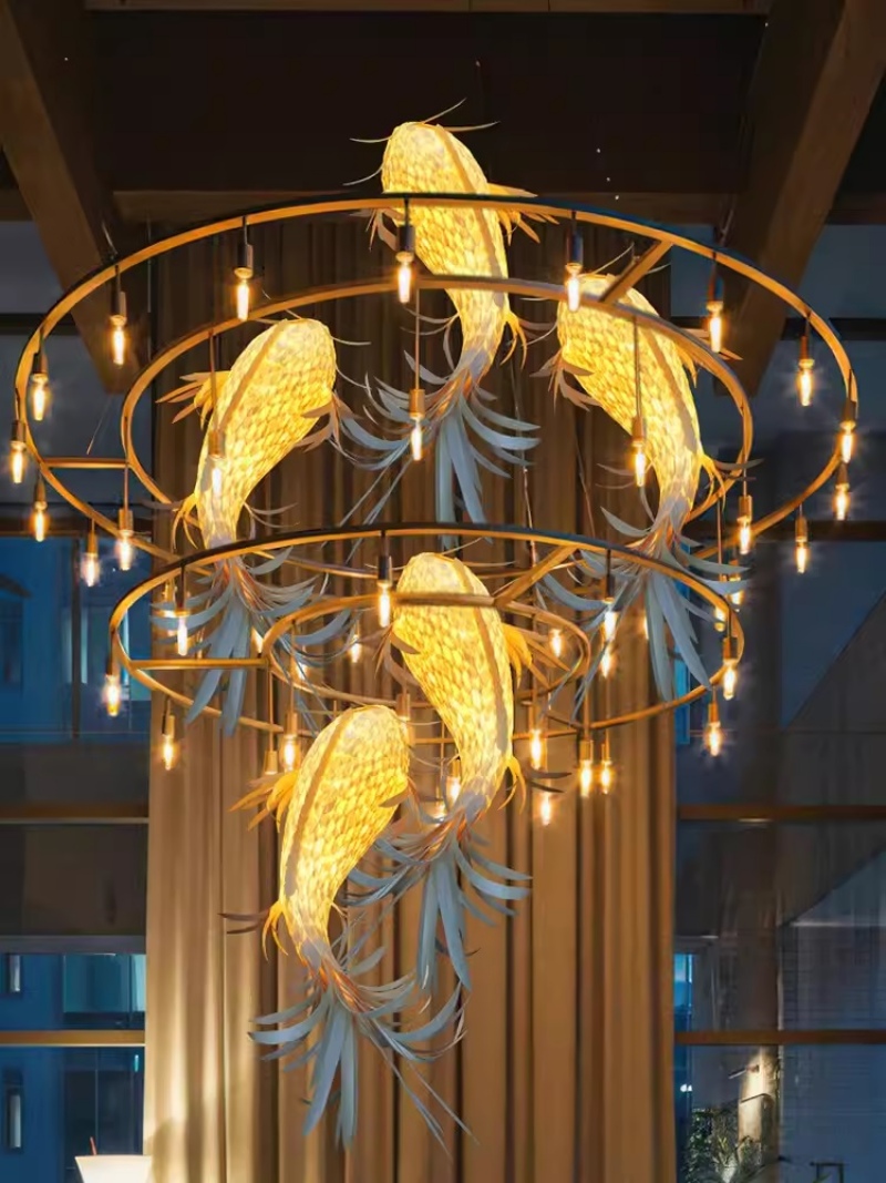 Đèn thả trần cá chép decor nhà hàng khách sạn LF2228 7