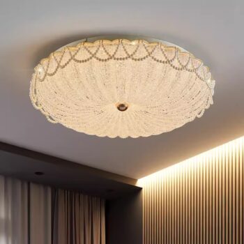 Đèn trần pha lê viền chuỗi ngọc trai kiểu Pháp SYX038