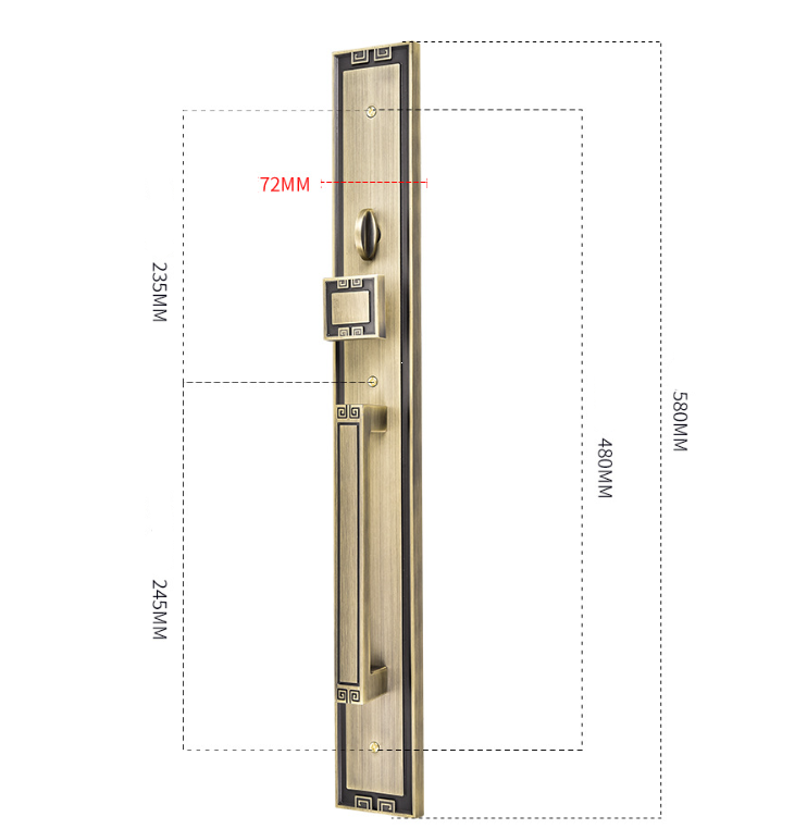 Khóa cửa chính cho biệt thự bằng đồng T87-XXL8072 16