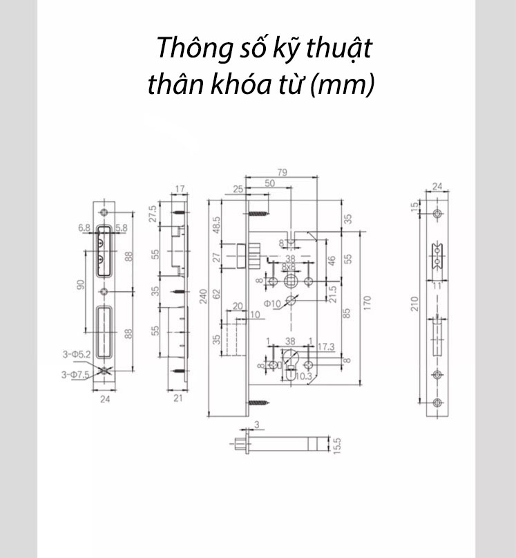 Khóa cửa tay gạt đồng thau sang trọng AG03 19