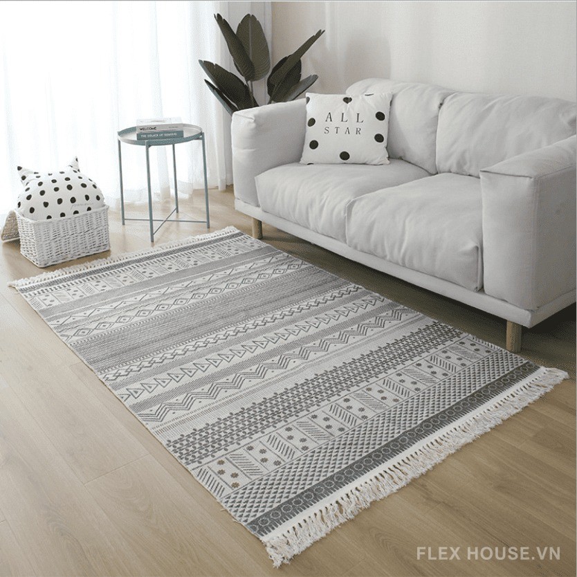 Thảm trải sàn phòng khách cotton linen Nhật AJC002 1