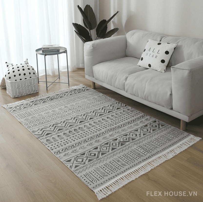 Thảm trải sàn phòng khách cotton linen Nhật AJC002 11