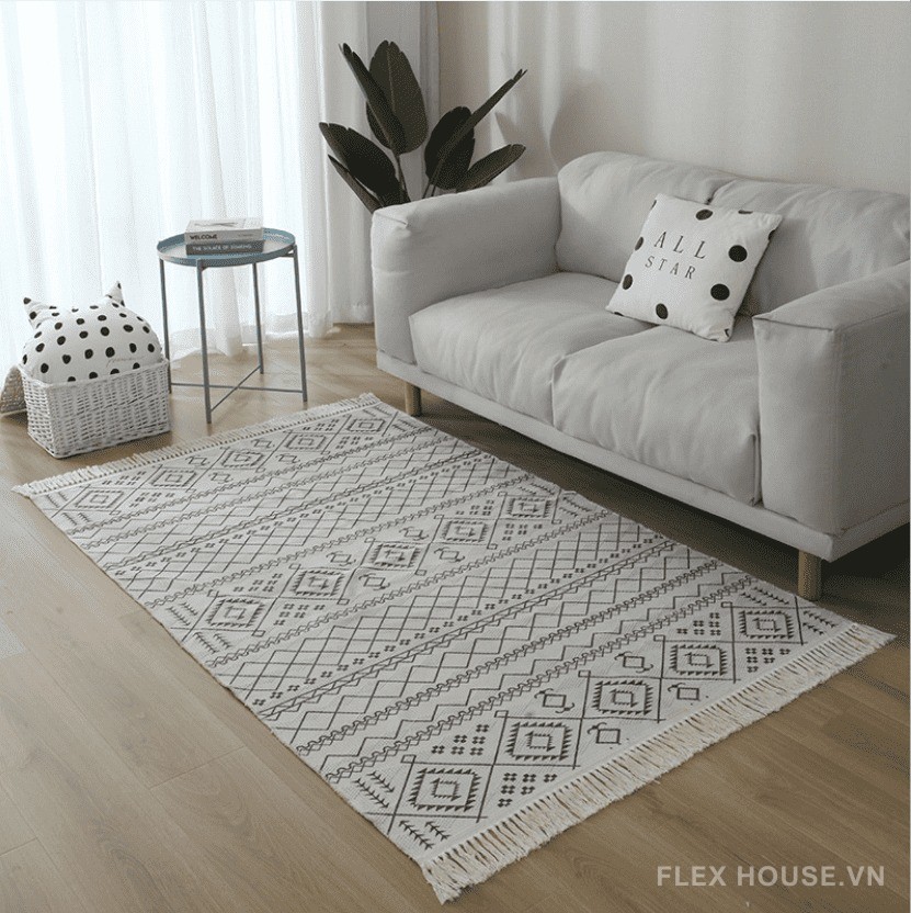 Thảm trải sàn phòng khách cotton linen Nhật AJC002 18