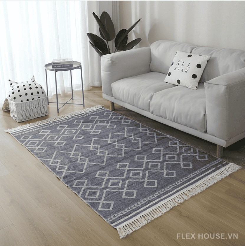 Thảm trải sàn phòng khách cotton linen Nhật AJC002 2