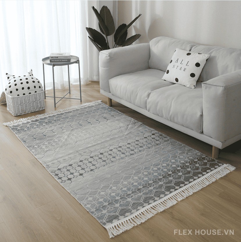 Thảm trải sàn phòng khách cotton linen Nhật AJC002 3