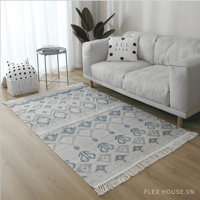 Thảm trải sàn phòng khách cotton linen Nhật AJC002 4