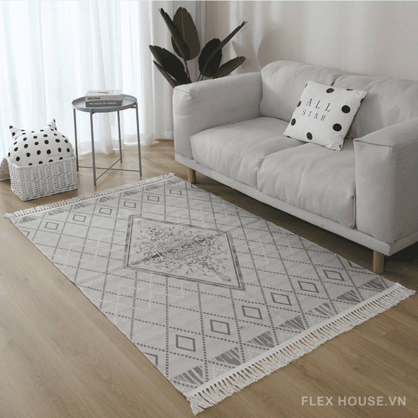 Thảm trải sàn phòng khách cotton linen Nhật AJC002 5