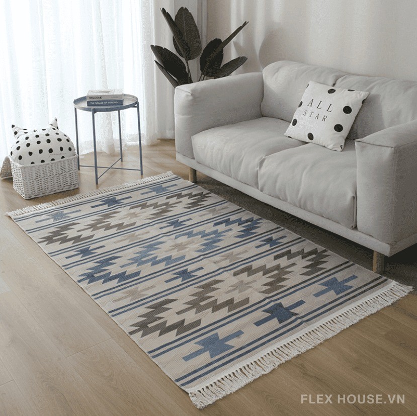 Thảm trải sàn phòng khách cotton linen Nhật AJC002 7