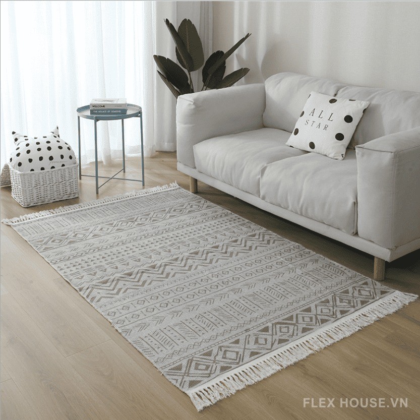Thảm trải sàn phòng khách cotton linen Nhật AJC002 8