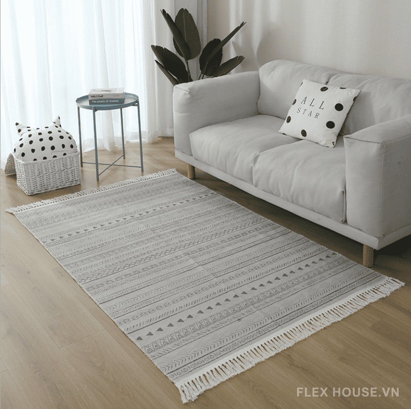 Thảm trải sàn phòng khách cotton linen Nhật AJC002 9