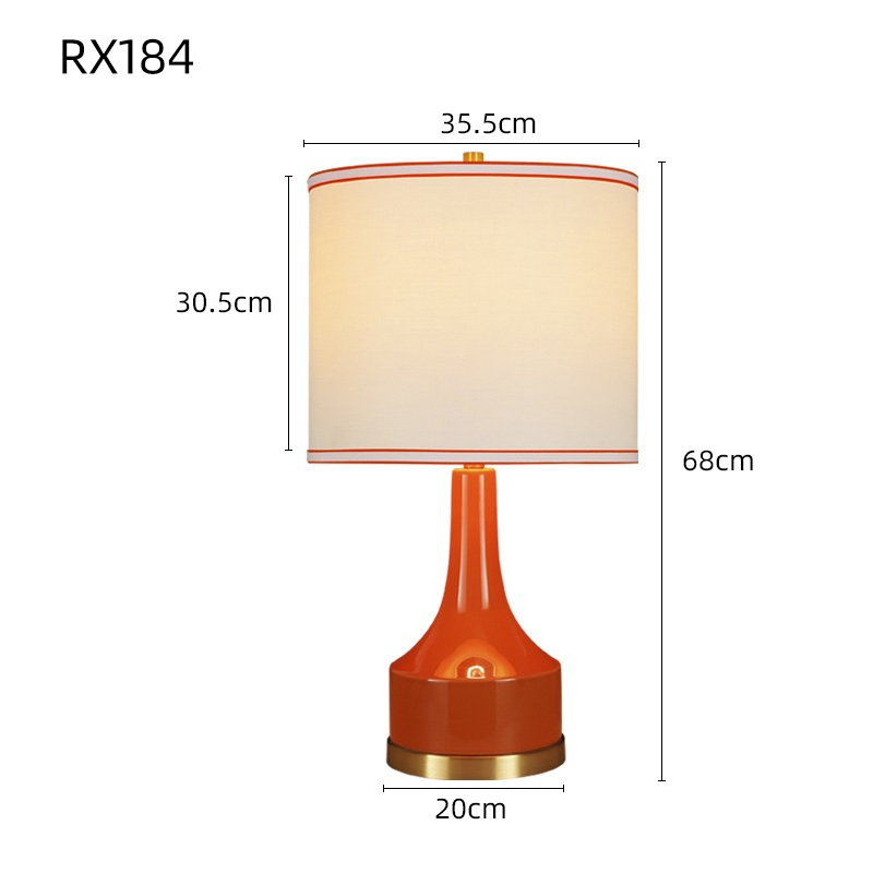 Đèn bàn gốm sứ chao vải lanh bình dị mộc mạc RX184 8