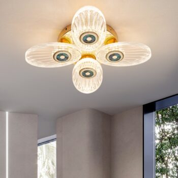 Đèn ốp trần kiểu dáng lông công sang trọng AYX9323