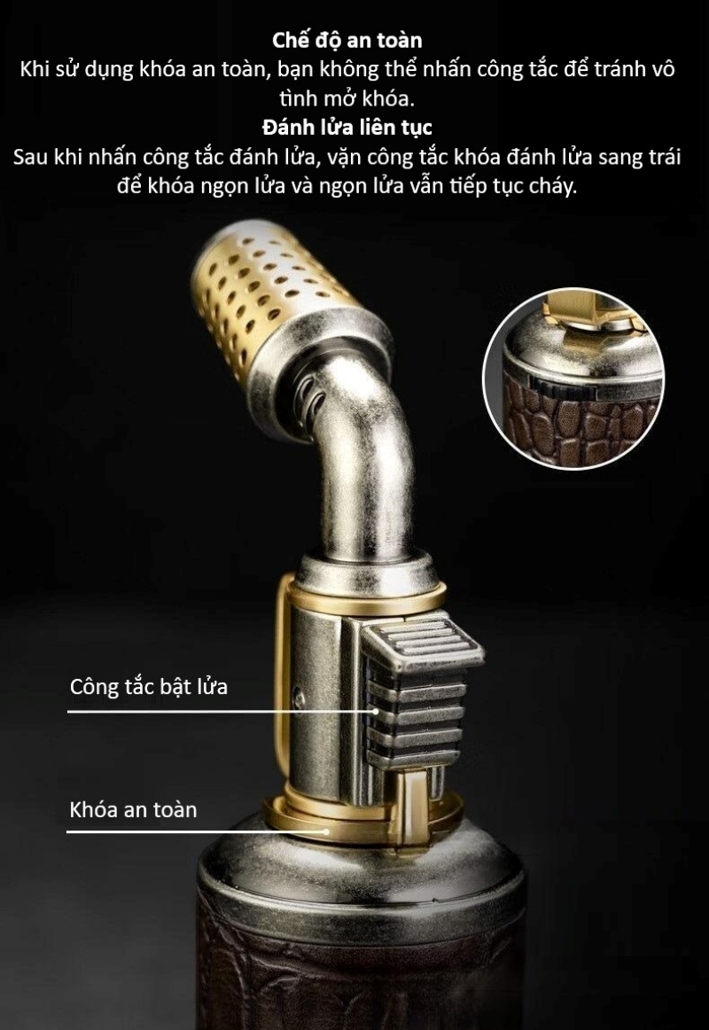 Bật lửa khò Cigar hợp kim sang trọng CGL231 8