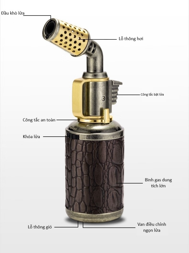 Bật lửa khò Cigar hợp kim sang trọng CGL231 10