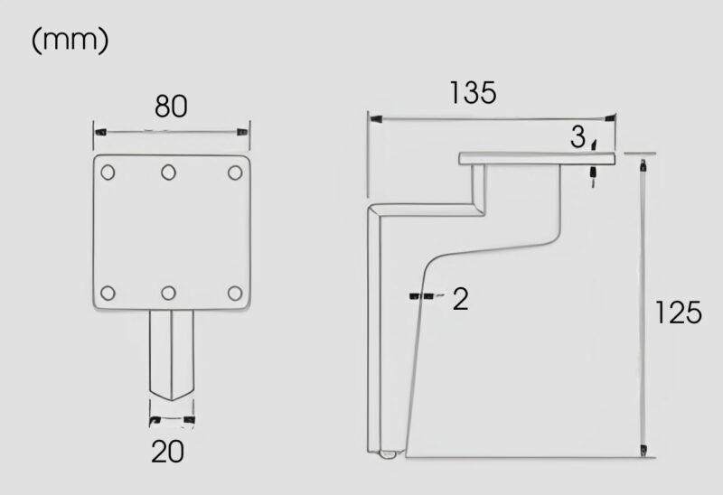 Chân ghế sofa mỏ vịt bằng thép A887-1 4