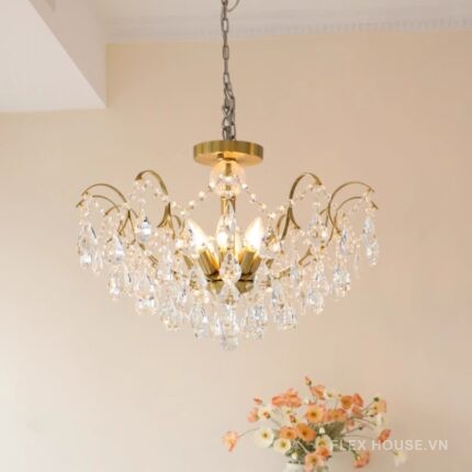 Đèn chùm viên pha lê giọt nước cổ điển BO8930-12