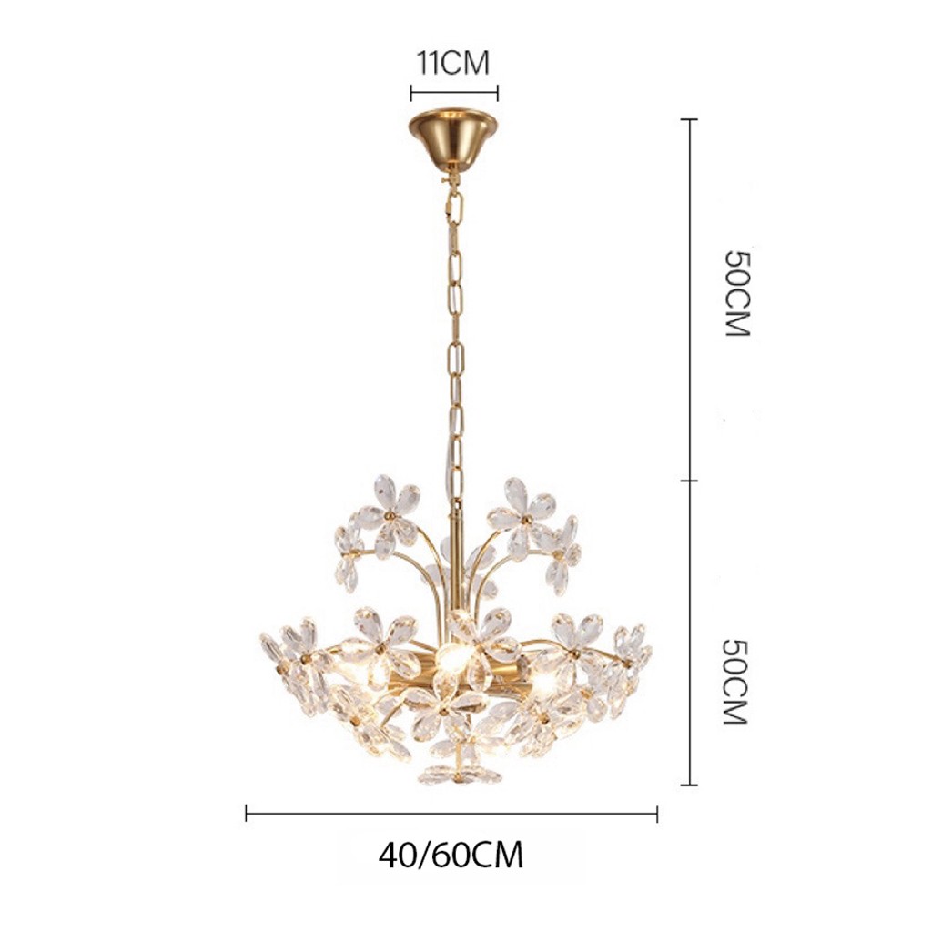 Đèn thả trần đồng hoa mai sang trọng XLF3350 9