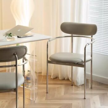 Ghế ăn inox có tay vịn kiểu Ý sang trọng ZX2358