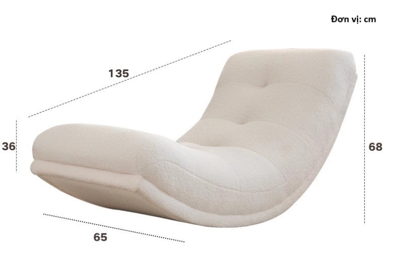 Ghế bập bênh thư giãn vải lông cừu cao cấp YL7546 9