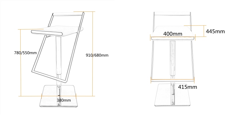 Ghế quầy bar đệm da hiện đại kiểu Ý CM2973 12