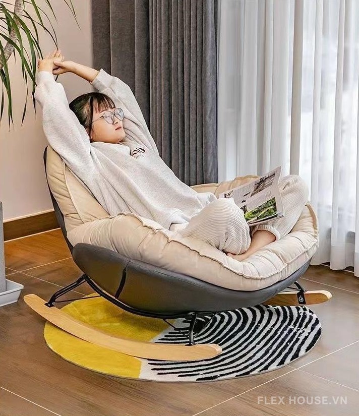 Ghế sofa bập bênh hình vỏ trứng kiểu Hàn HJ5062 6