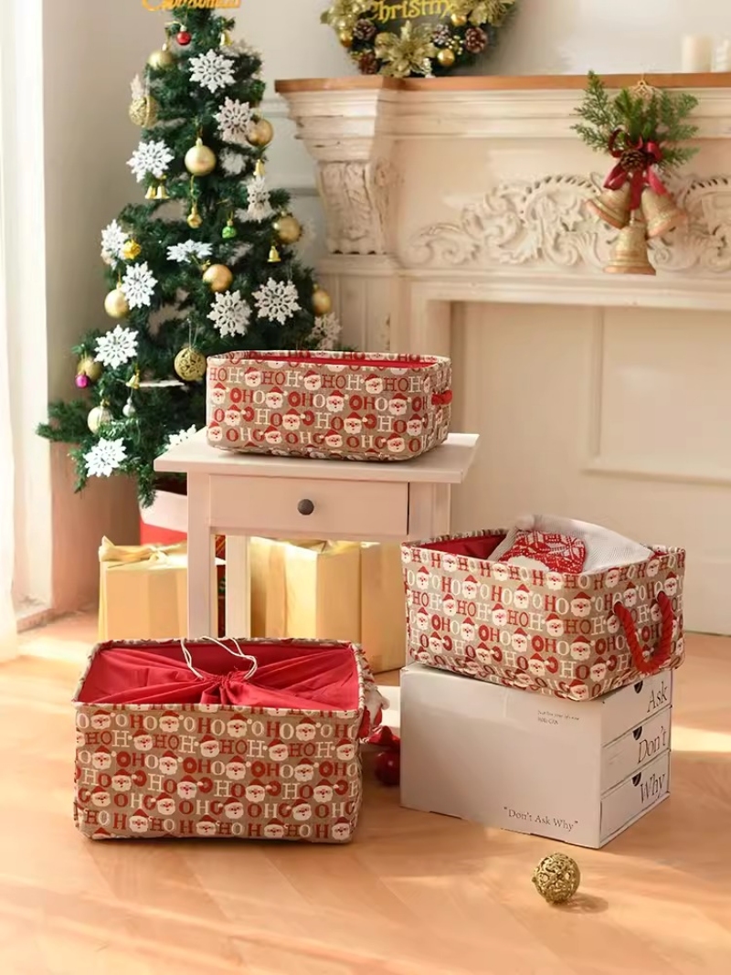 Giỏ đựng quần áo trang trí hình Ông già Noel OF7522 6