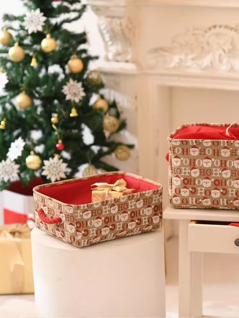 Giỏ đựng quần áo trang trí hình Ông già Noel OF7522 8