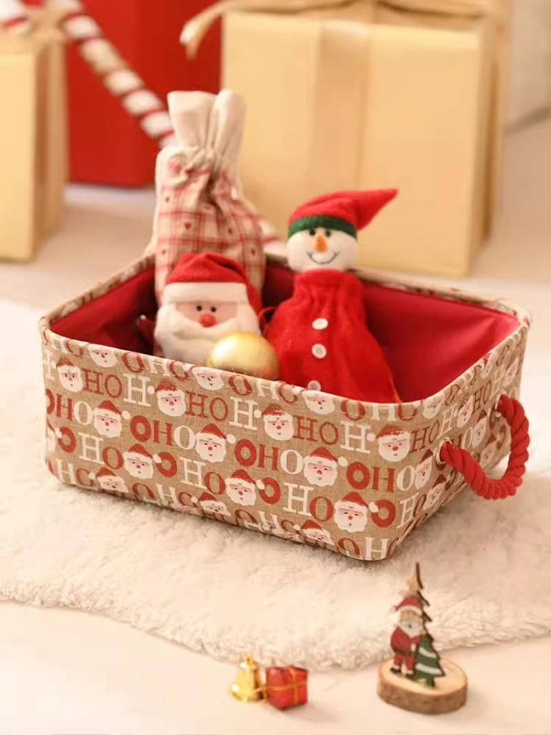 Giỏ đựng quần áo trang trí hình Ông già Noel OF7522 10