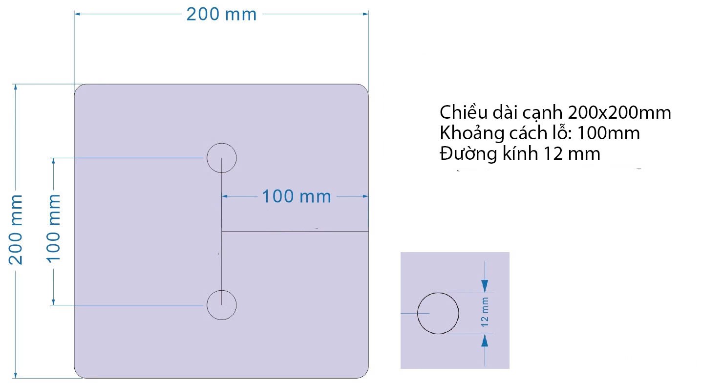 Tay nắm cửa kính hợp kim nhôm hình vuông YS6999 13