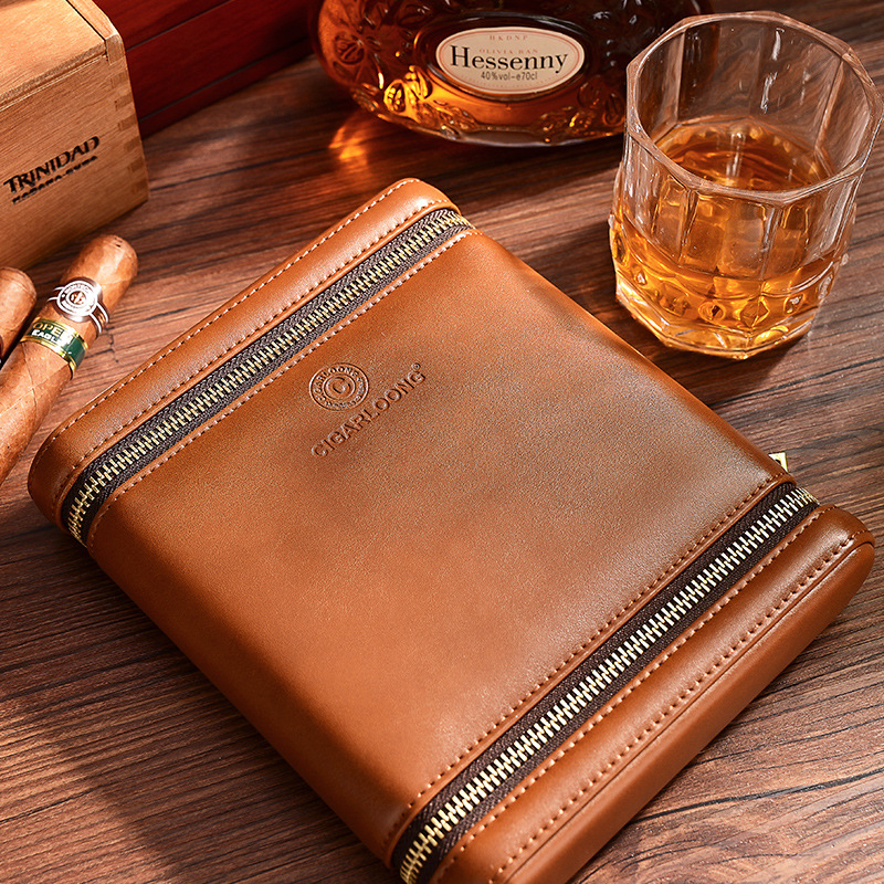 Túi cigar 6 điếu cầm tay bọc da sang trọng CGL171 7