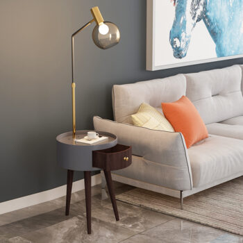 Đèn sàn decor có bàn cà phê tích hợp sạc tiện lợi Y091