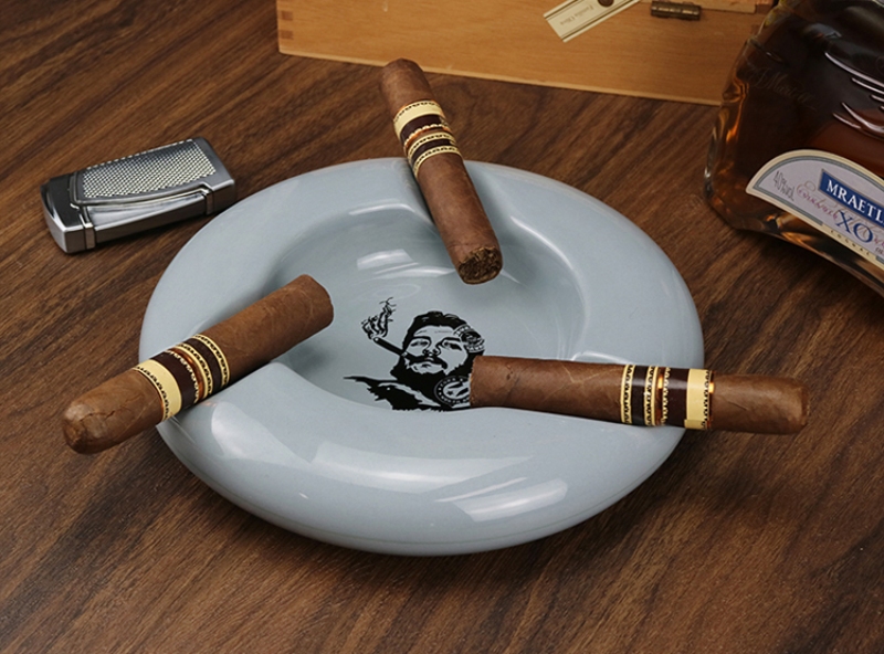 Gạt tàn gốm sứ 3 điếu cigar hoa văn ấn tượng CGL5679 7