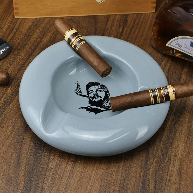 Gạt tàn gốm sứ 3 điếu cigar hoa văn ấn tượng CGL5679 5