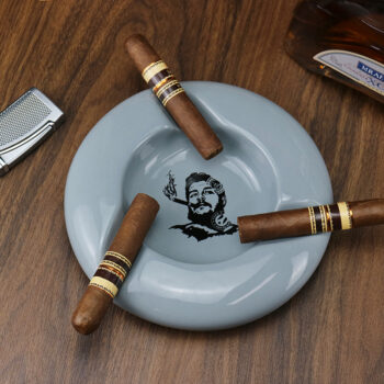 Gạt tàn gốm sứ 3 điếu cigar hoa văn ấn tượng CGL5679