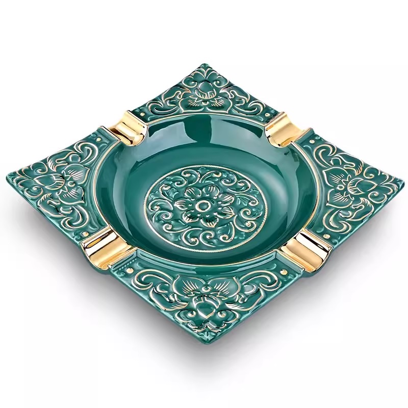 Gạt tàn gốm sứ họa tiết hoa cổ điển sang trọng CGL2892 9
