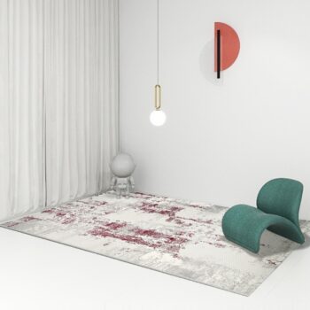 Thảm lót sofa vệt màu đỏ tím trừu tượng YN-CYU64