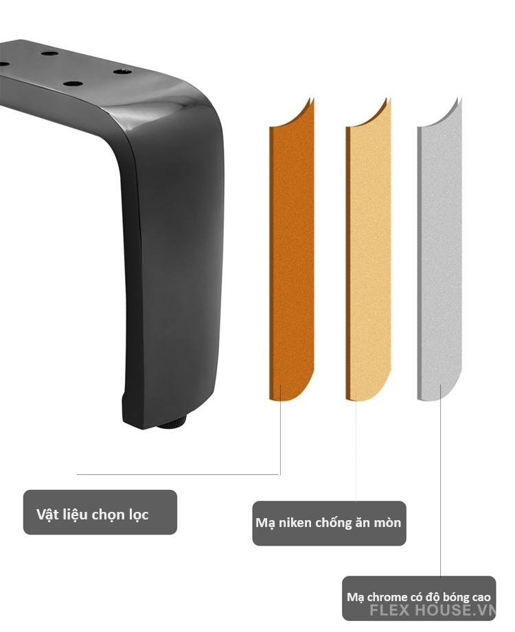 Chân bàn tủ nội thất chữ L hợp kim nhôm GP42 11