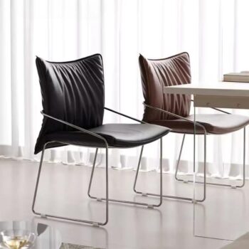 Ghế ăn tựa lưng đệm da phong cách Bắc Âu LL7798