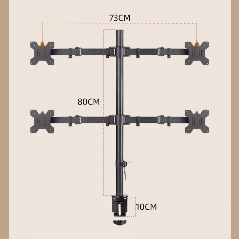 Giá đỡ 4 màn hình kẹp bàn đa năng ZC6884 11