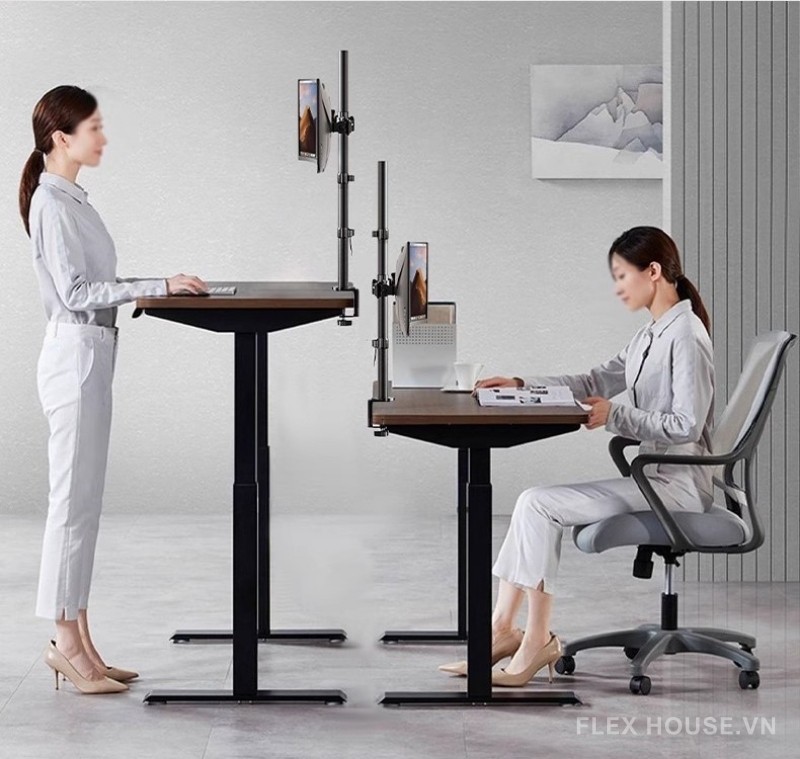 Giá đỡ màn hình kép gắn bàn ZC6842 4