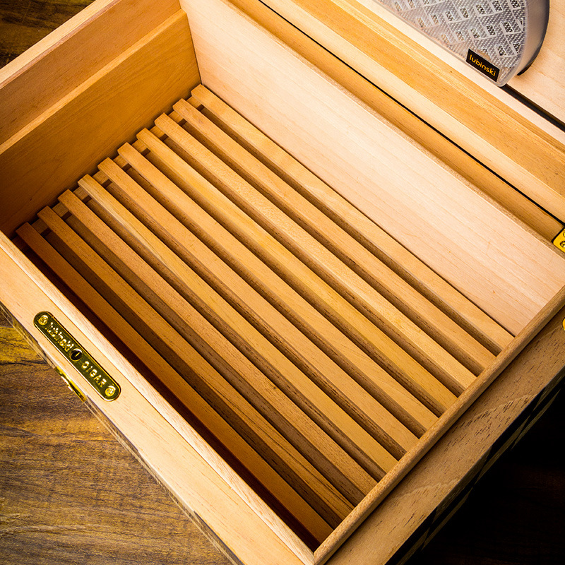Hộp bảo quản cigar caro đen trắng độc đáo LBS638 8