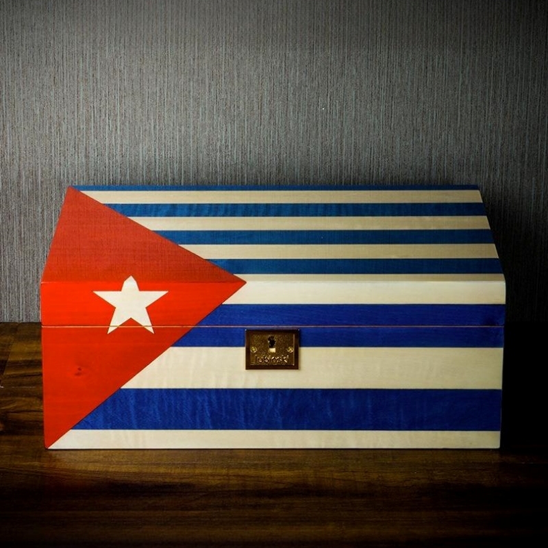 Hộp đựng cigar Quốc kỳ Cuba có khóa bảo vệ LBS627 3