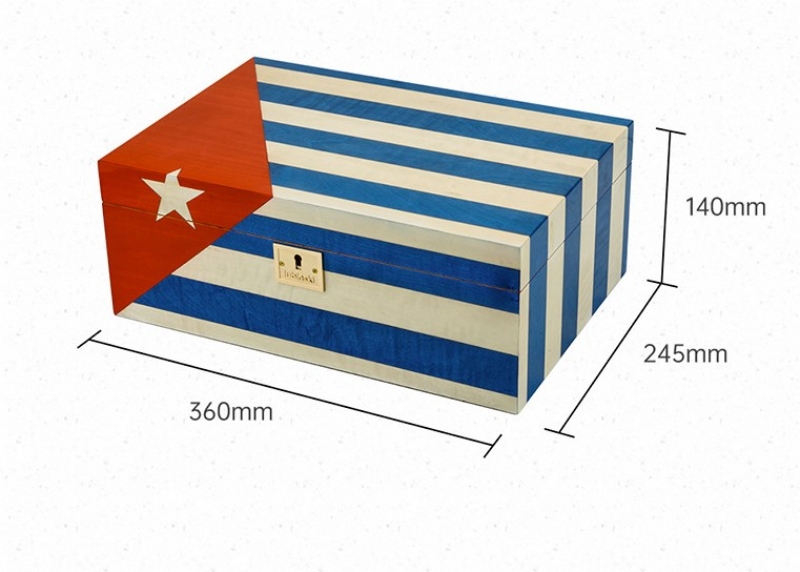 Hộp đựng cigar Quốc kỳ Cuba có khóa bảo vệ LBS627 12