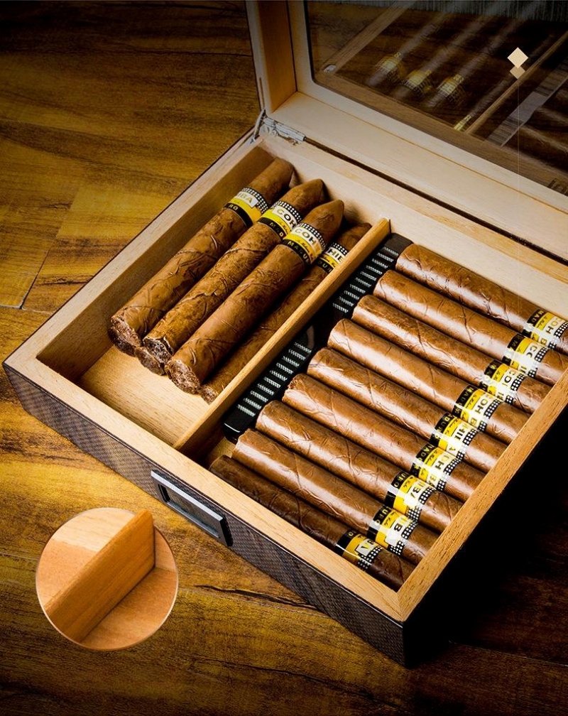 Hộp đựng cigar có đồng hồ đo nhiệt độ và độ ẩm LBS633 7